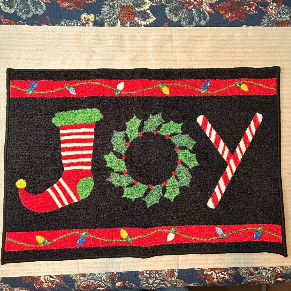 Holiday Home Collection JOY Welcome Mat NEW